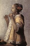 VERMEER VAN DELFT, Jan Woman with a Pearl Necklace (detail)  gff oil painting picture wholesale